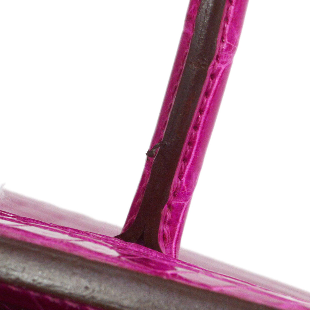 Hermes * 2012 BIRKIN 35 Porosus Lisse Rose scheherazade