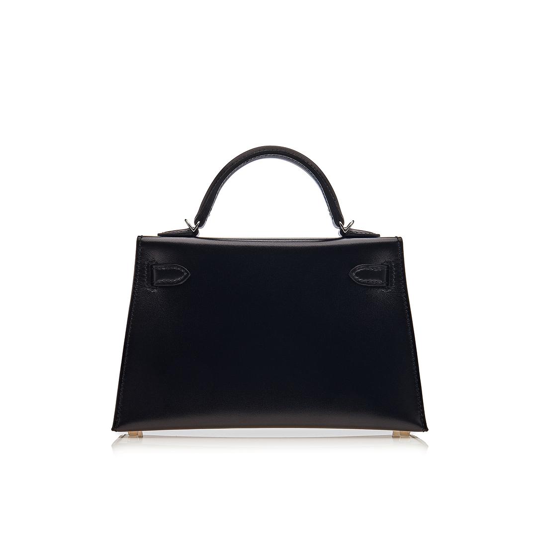 Top quality Hermes Kelly II Sellier Mini 89 Noir Box Leather