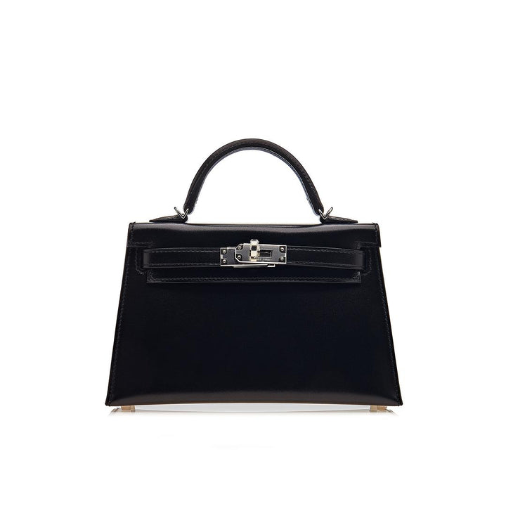 Top quality Hermes Kelly II Sellier Mini 89 Noir Box Leather