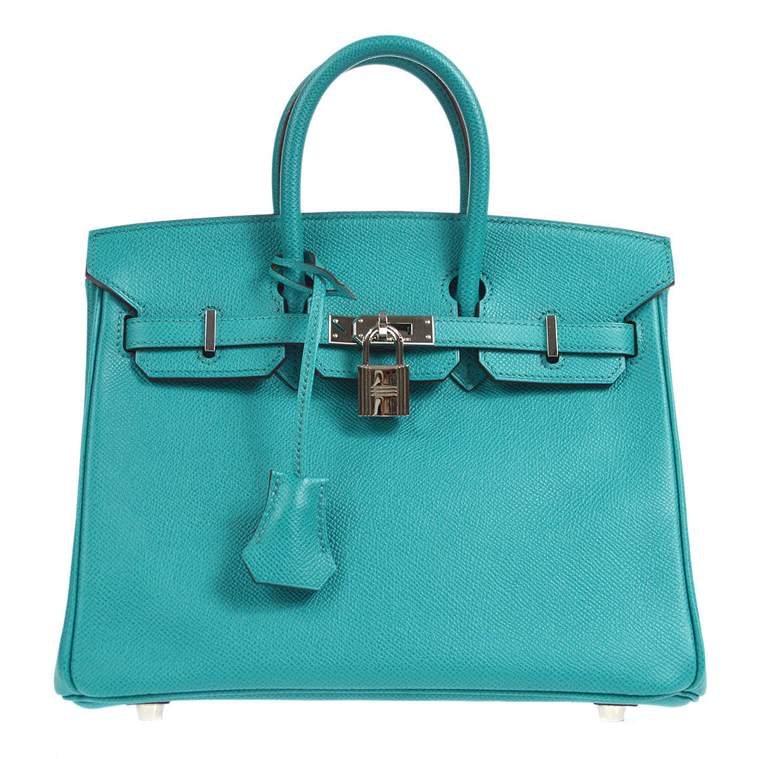Hermes * 2012 BIRKIN 25 Blue Paon Veau Epsom
