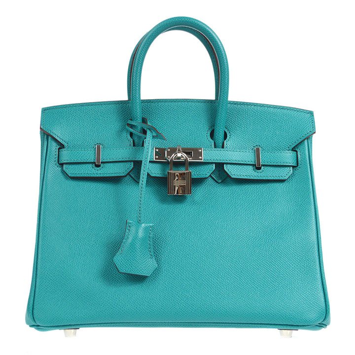 Hermes * 2012 BIRKIN 25 Blue Paon Veau Epsom