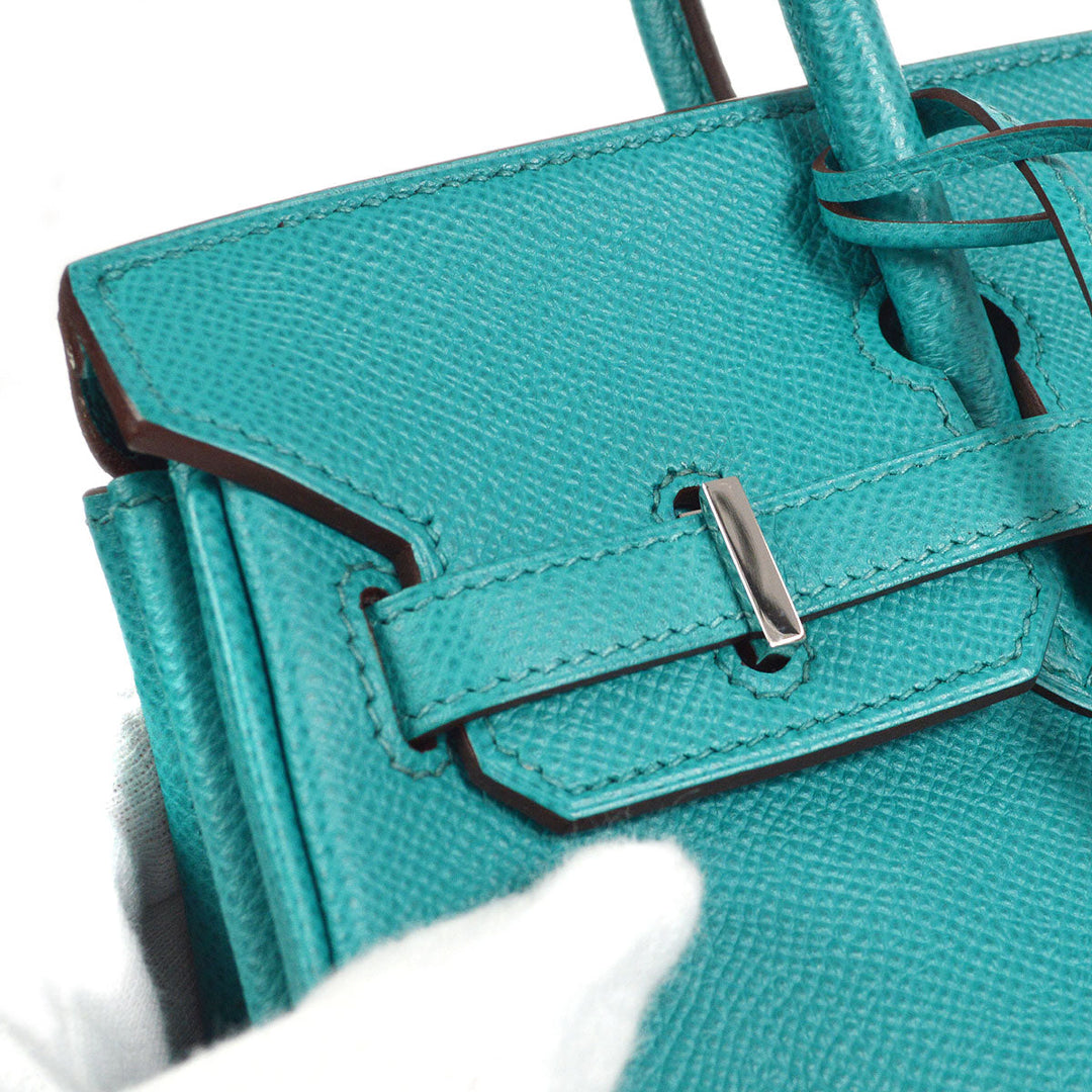 Hermes * 2012 BIRKIN 25 Blue Paon Veau Epsom