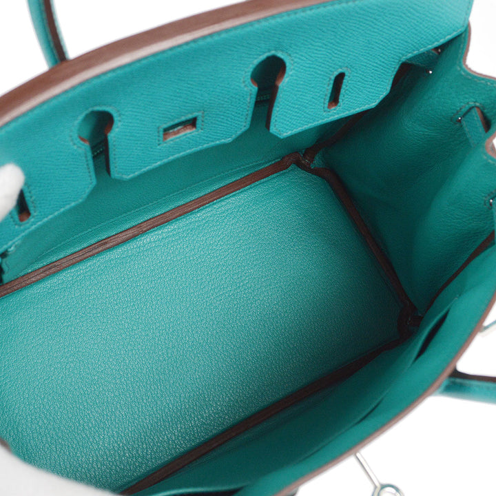 Hermes * 2012 BIRKIN 25 Blue Paon Veau Epsom