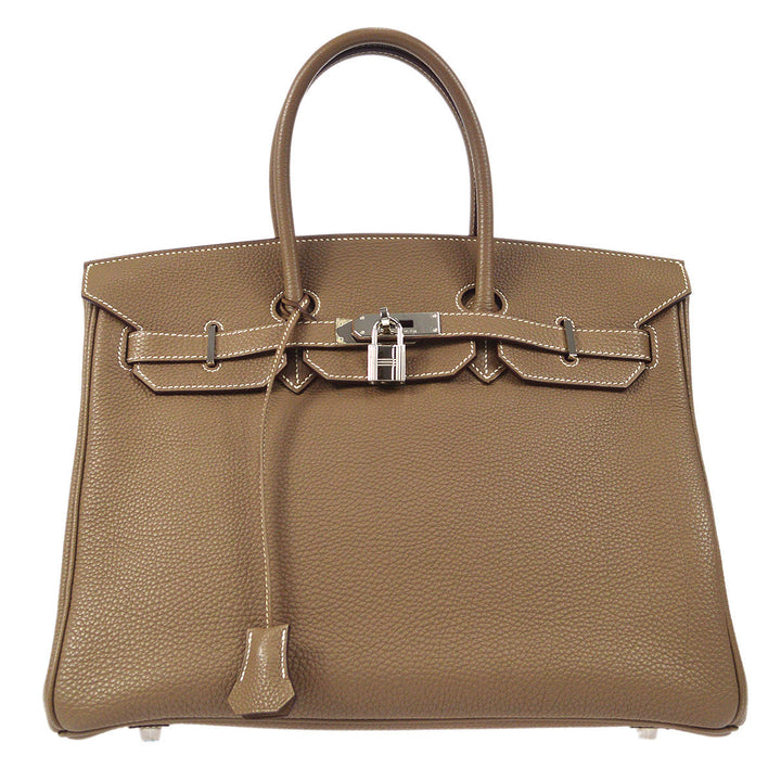 Hermes BIRKIN 35 Handbag Togo Etoupe Gray