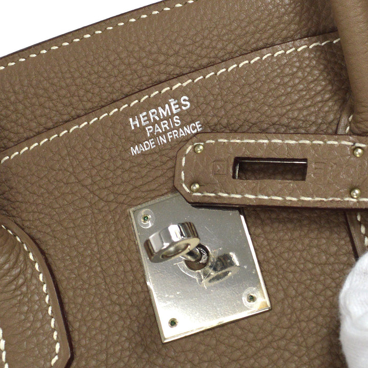 Hermes BIRKIN 35 Handbag Togo Etoupe Gray