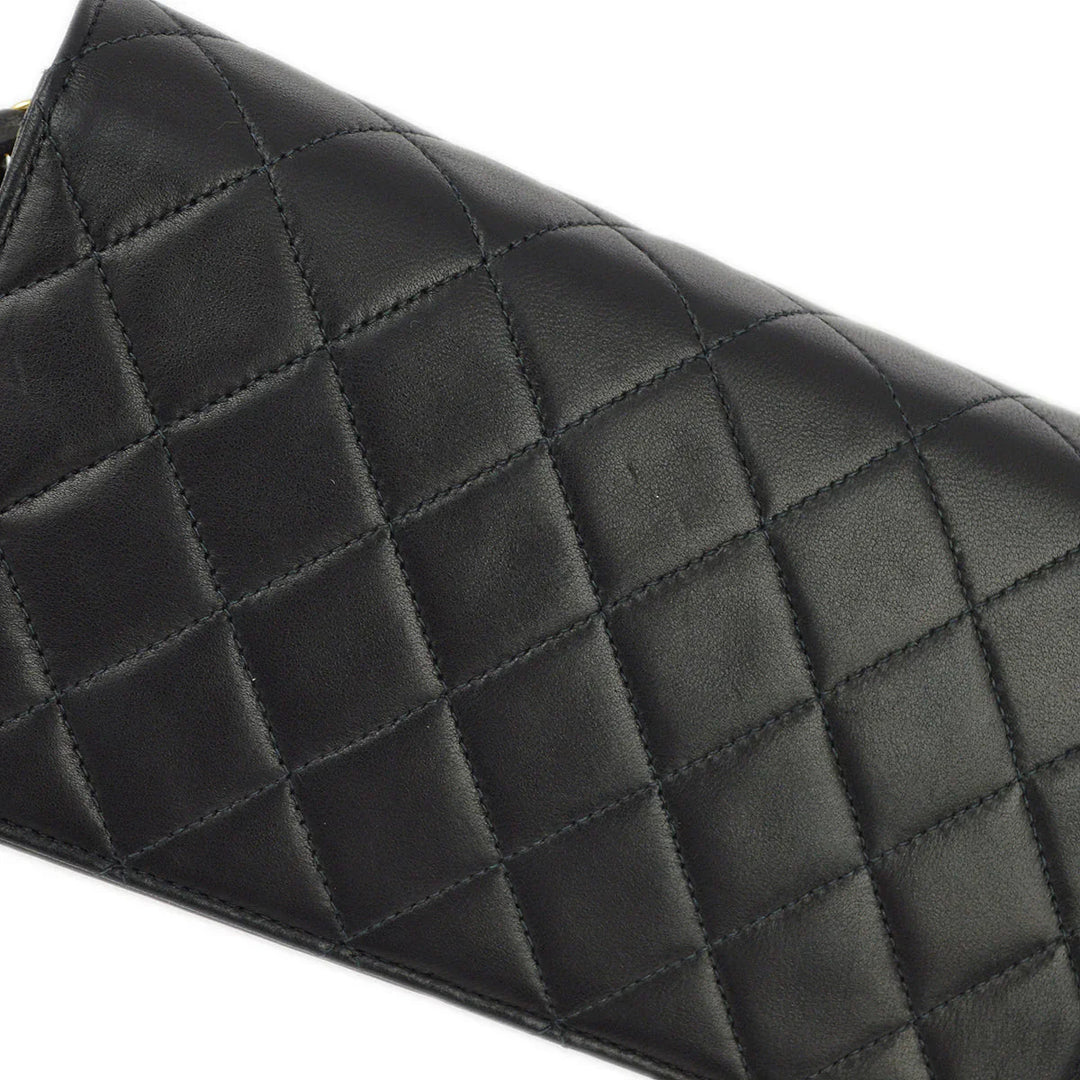 Top Quality Chanel Black Lambskin Pushlock Mini Full Flap Shoulder Bag