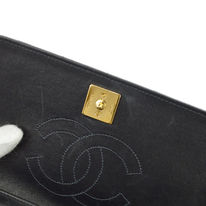 Top Quality Chanel Black Lambskin Pushlock Mini Full Flap Shoulder Bag