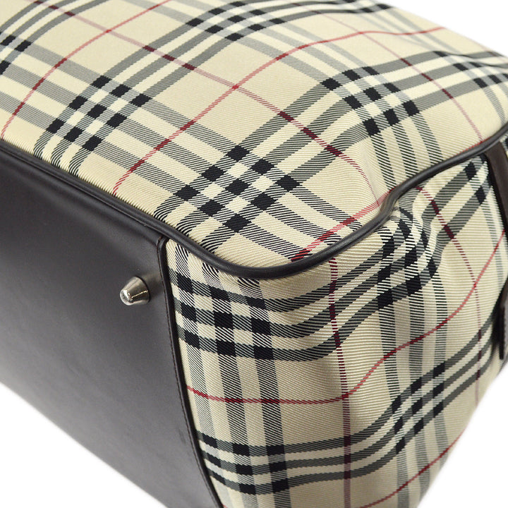 BURBERRY Check 2way Duffle Shoulder Handbag 161404
