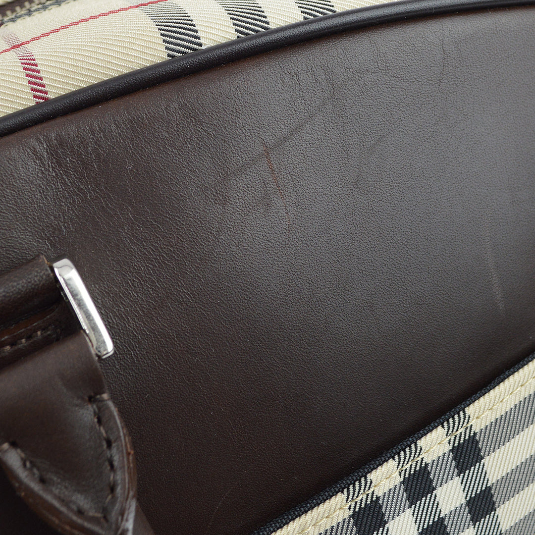 BURBERRY Check 2way Duffle Shoulder Handbag 161404