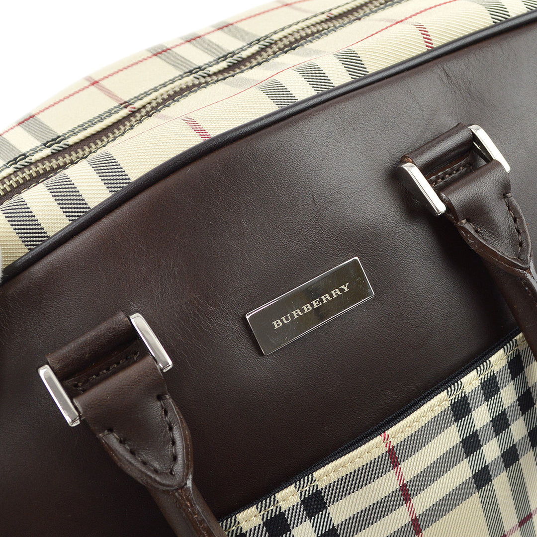 BURBERRY Check 2way Duffle Shoulder Handbag 161404
