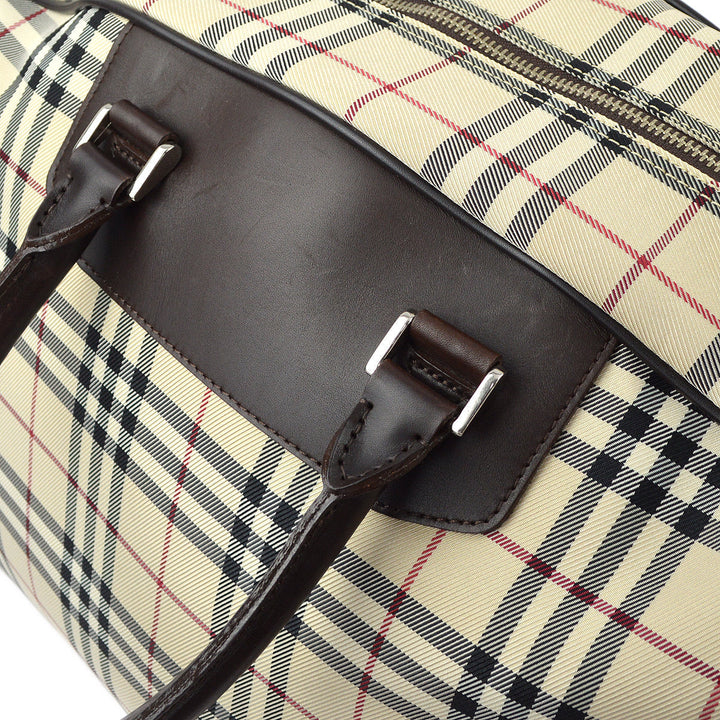 BURBERRY Check 2way Duffle Shoulder Handbag 161404
