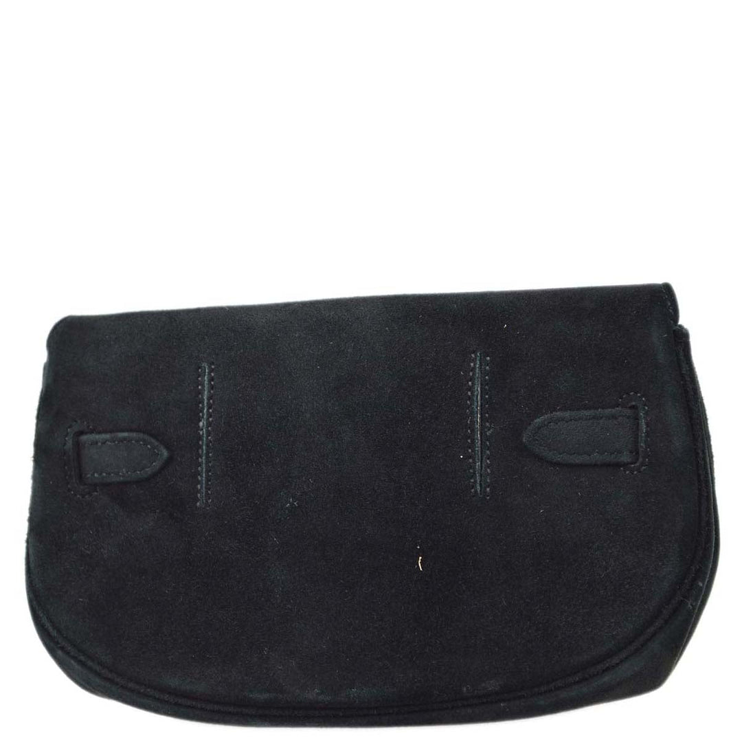 Premium Handmade Hermes * 1991 Black Doblis Banana Kelly Clutch Handbag 192060