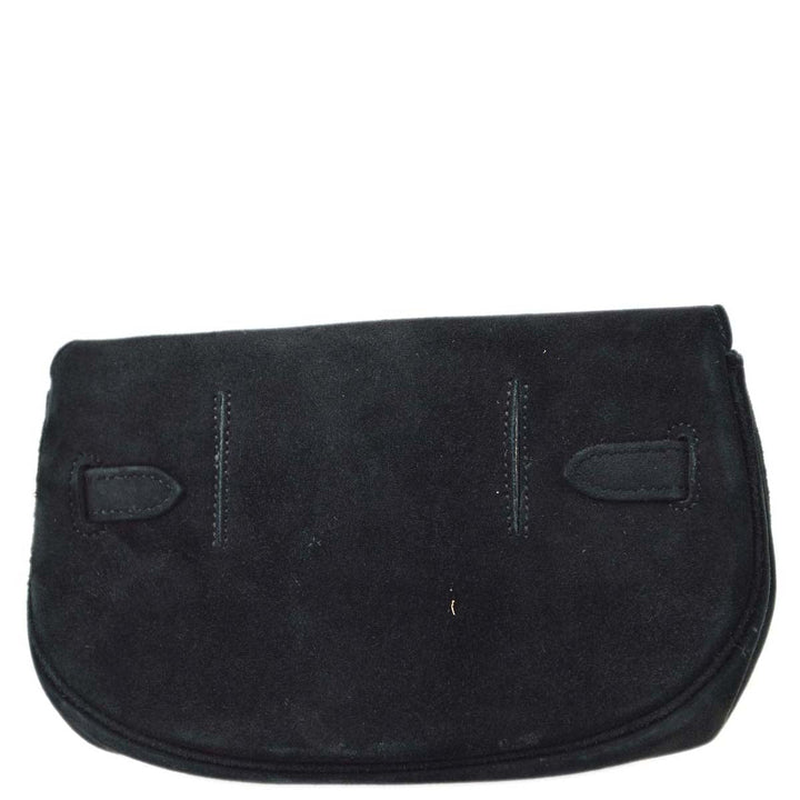 Premium Handmade Hermes * 1991 Black Doblis Banana Kelly Clutch Handbag 192060