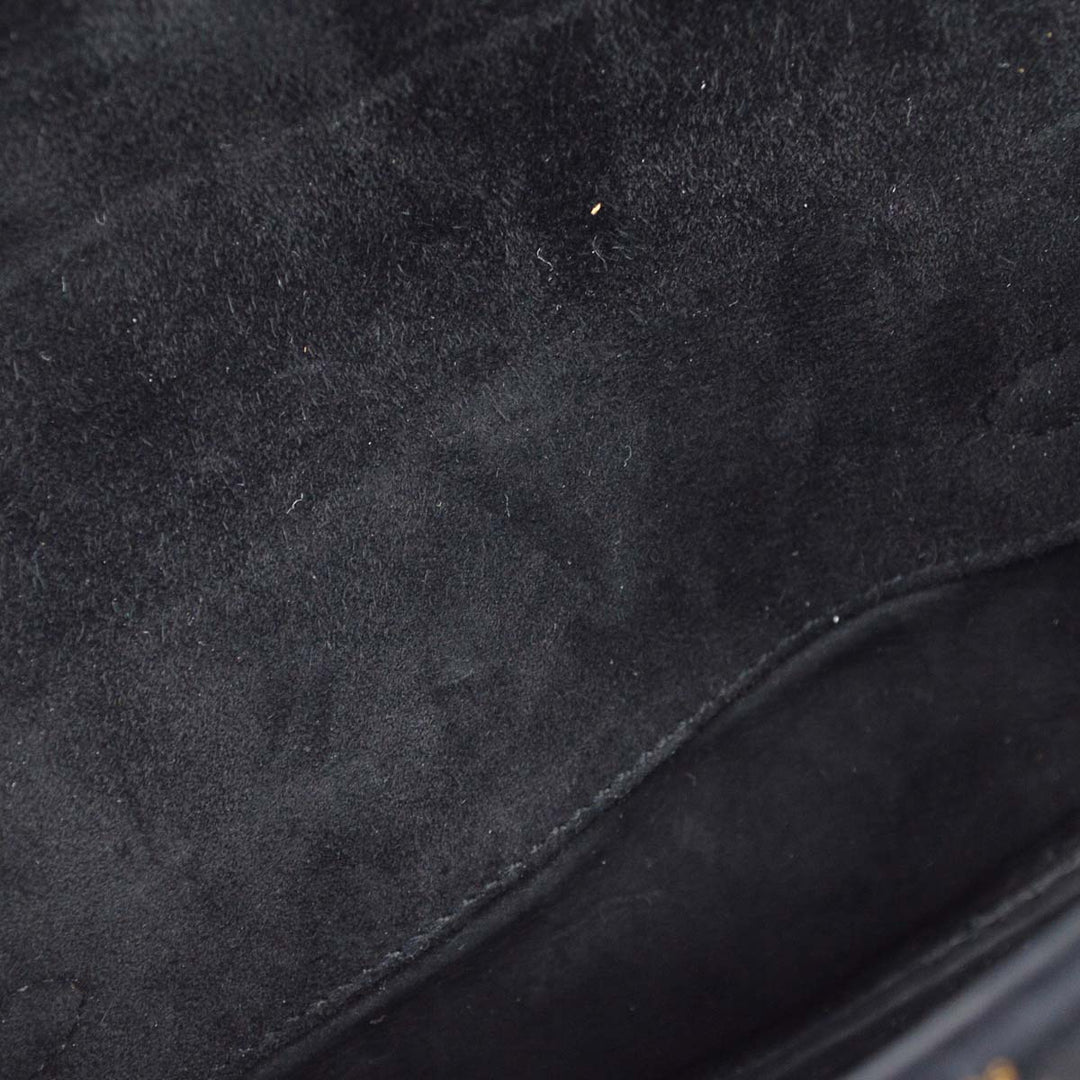 Premium Handmade Hermes * 1991 Black Doblis Banana Kelly Clutch Handbag 192060