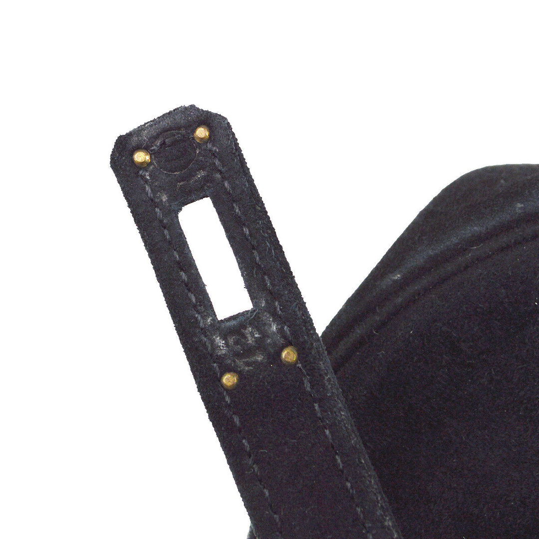 Premium Handmade Hermes * 1991 Black Doblis Banana Kelly Clutch Handbag 192060