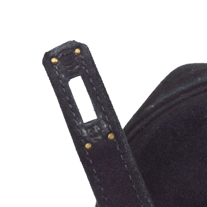 Premium Handmade Hermes * 1991 Black Doblis Banana Kelly Clutch Handbag 192060
