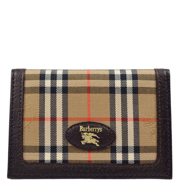 BURBERRYs Brown House Check Card Holder Wallet 172560