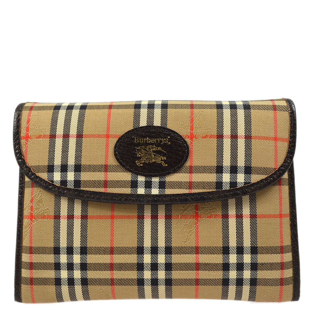 BURBERRYs Beige House Check Pouch Bag 172561