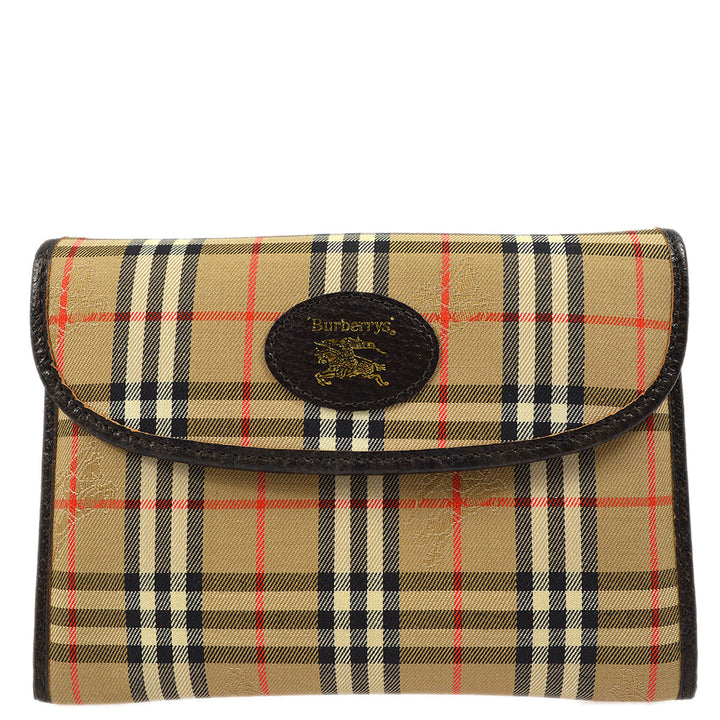 BURBERRYs Beige House Check Pouch Bag 172561