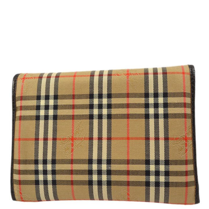 BURBERRYs Beige House Check Pouch Bag 172561
