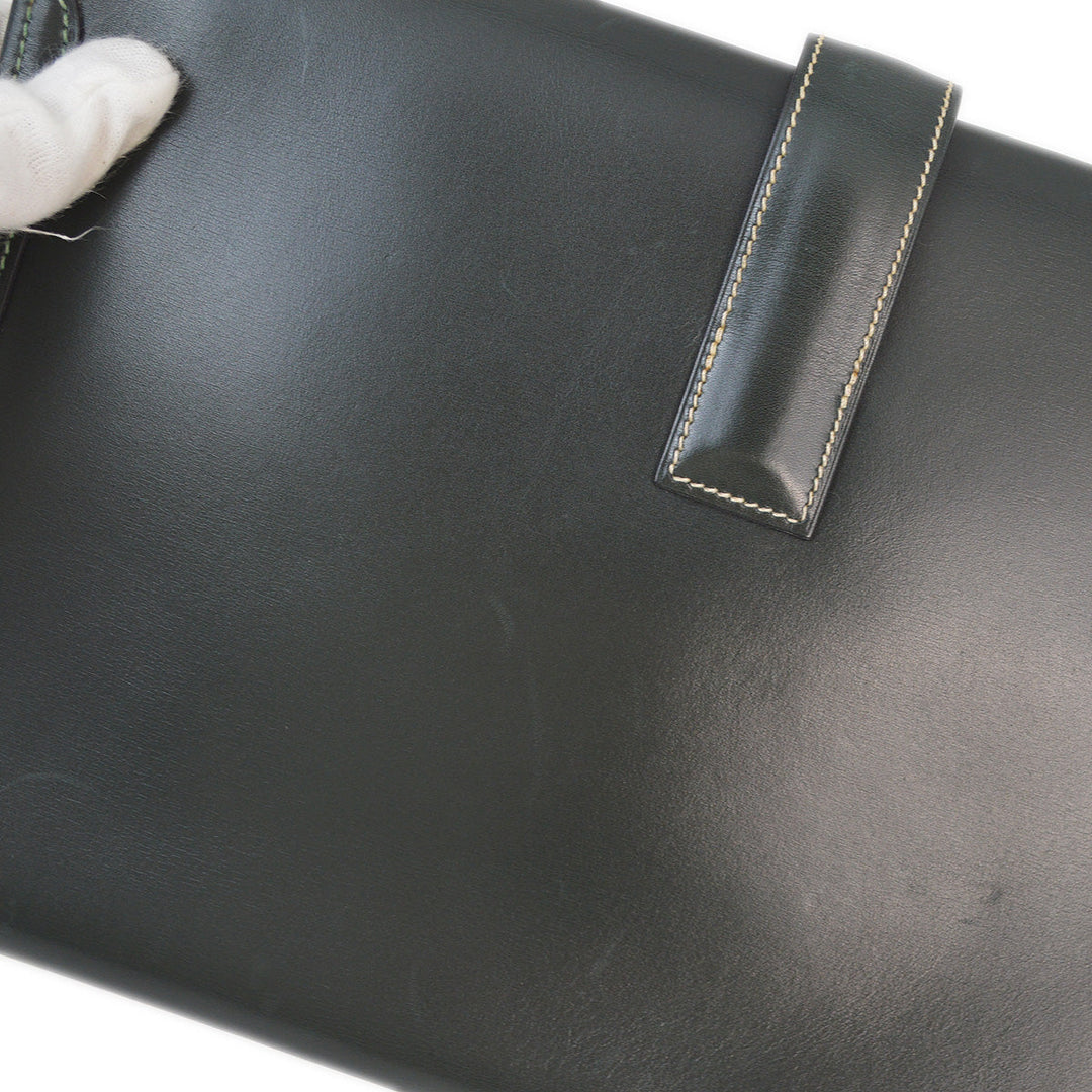 Top quality Hermes Green Box Calf Jige Clutch Bag 192478