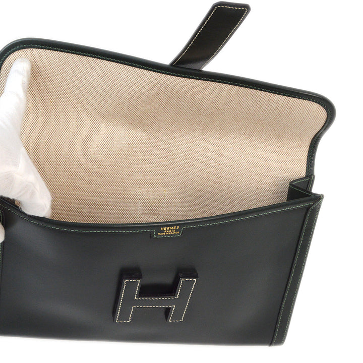Top quality Hermes Green Box Calf Jige Clutch Bag 192478