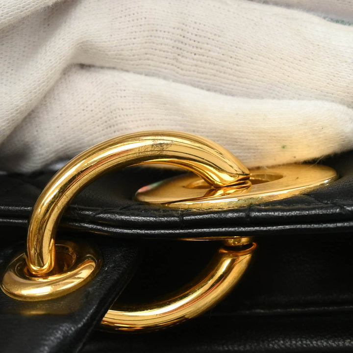 Christian Top quality Dior 1999 Black Lambskin Large Lady Top quality Dior Cannage 2way Shoulder Handbag
