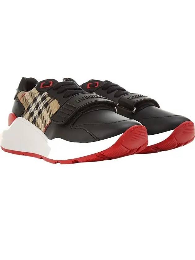 Burberry Vintage Check Leather Low Top Sneakers Black