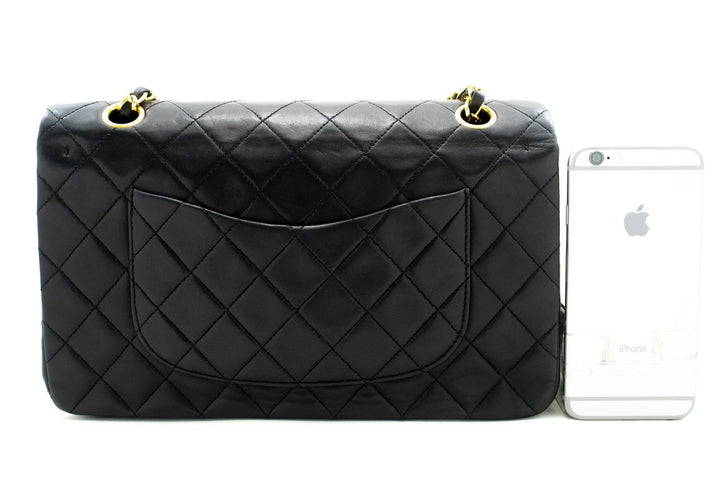 Top Quality Chanel Classic Double New 10" Chain Shoulder Bag Black Lambskin