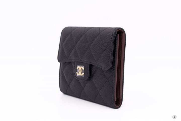 Top Quality Chanel AP0231 Y01588 Classic Fold Wallet (old Model: A82288) Black Caviar Short Wallet Ghw