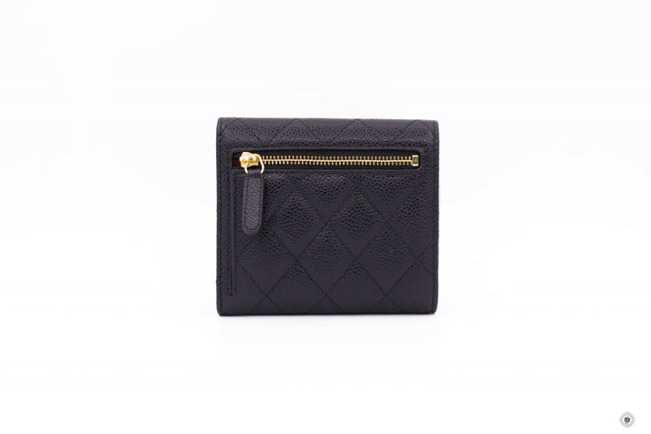 Top Quality Chanel AP0231 Y01588 Classic Fold Wallet (old Model: A82288) Black Caviar Short Wallet Ghw