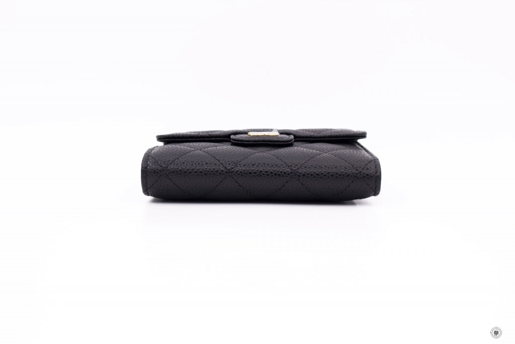 Top Quality Chanel AP0231 Y01588 Classic Fold Wallet (old Model: A82288) Black Caviar Short Wallet Ghw