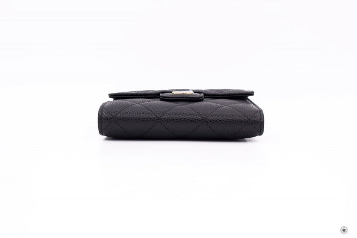 Top Quality Chanel AP0231 Y01588 Classic Fold Wallet (old Model: A82288) Black Caviar Short Wallet Ghw