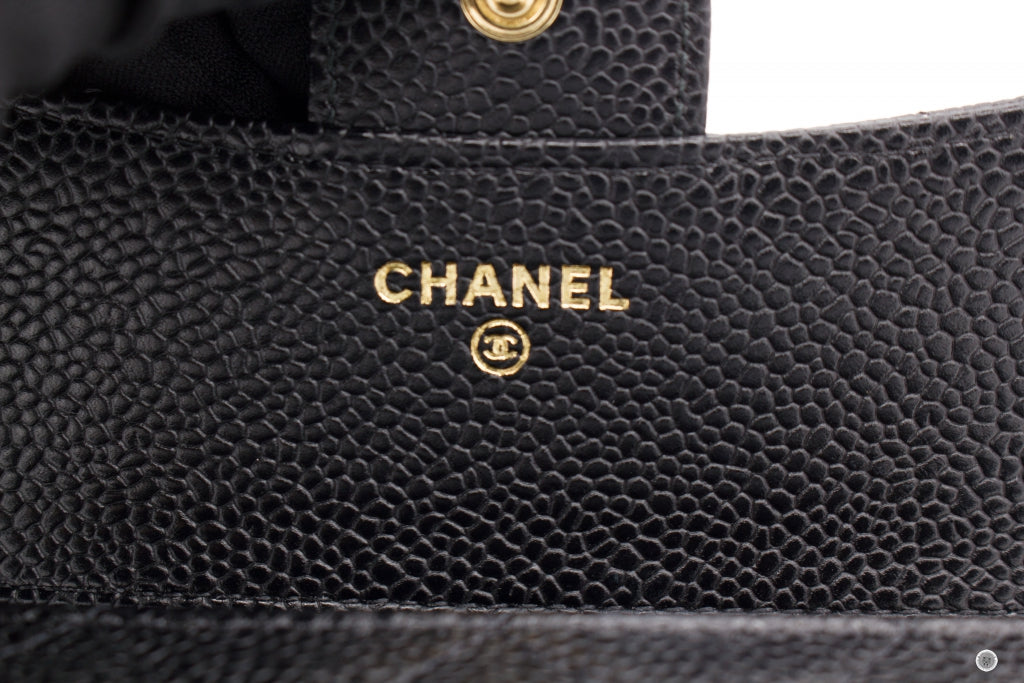 Top Quality Chanel AP0231 Y01588 Classic Fold Wallet (old Model: A82288) Black Caviar Short Wallet Ghw