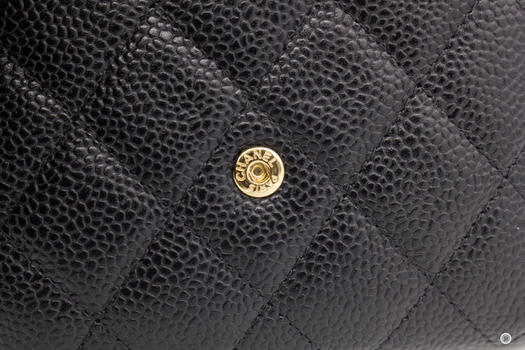 Top Quality Chanel AP0231 Y01588 Classic Fold Wallet (old Model: A82288) Black Caviar Short Wallet Ghw