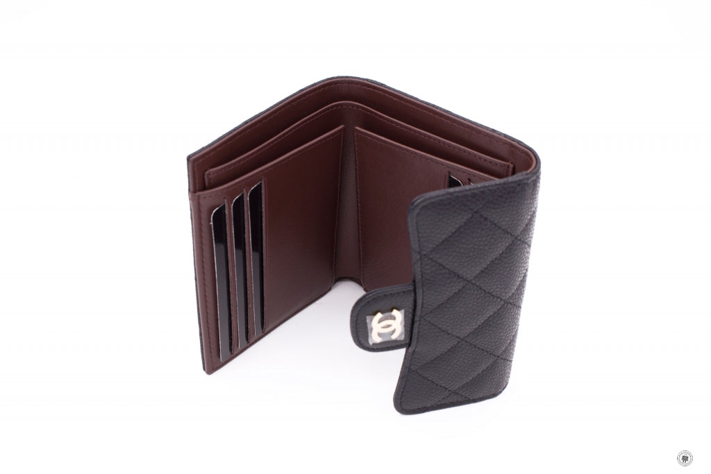 Top Quality Chanel AP0231 Y01588 Classic Fold Wallet (old Model: A82288) Black Caviar Short Wallet Ghw