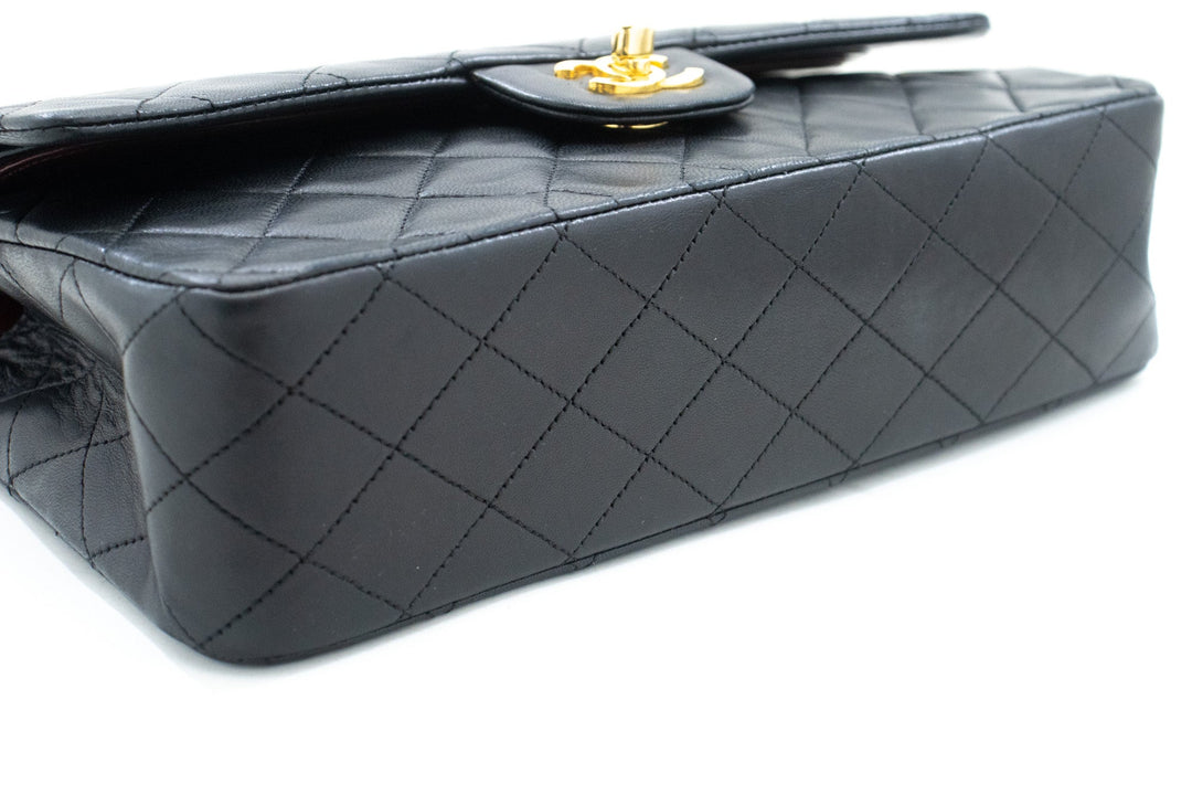 Top Quality Chanel Classic Double New 10" Chain Shoulder Bag Black Lambskin