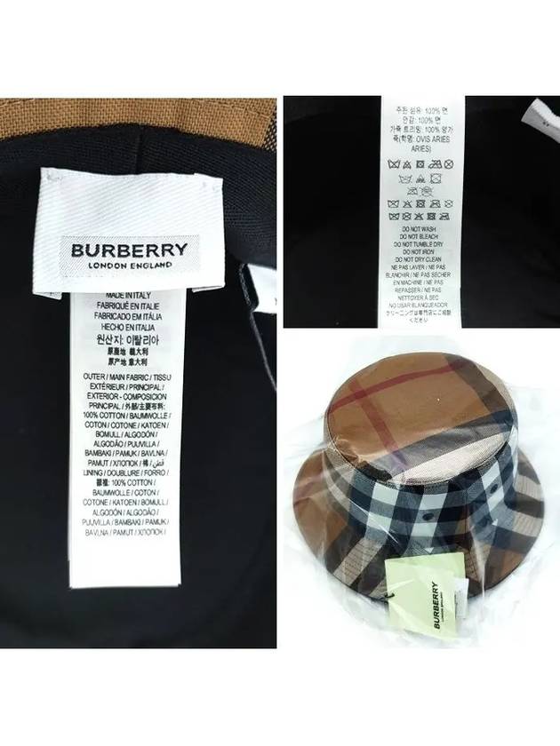 Burberry Checked Cotton Bucket Hat Brown