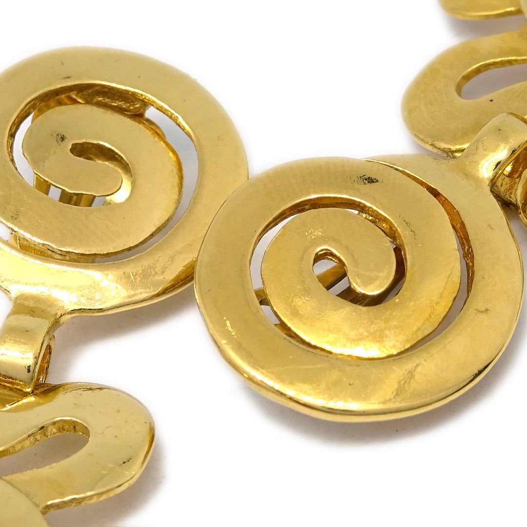Top Quality Chanel Flower Dangle Earrings Clip-On Gold 95P