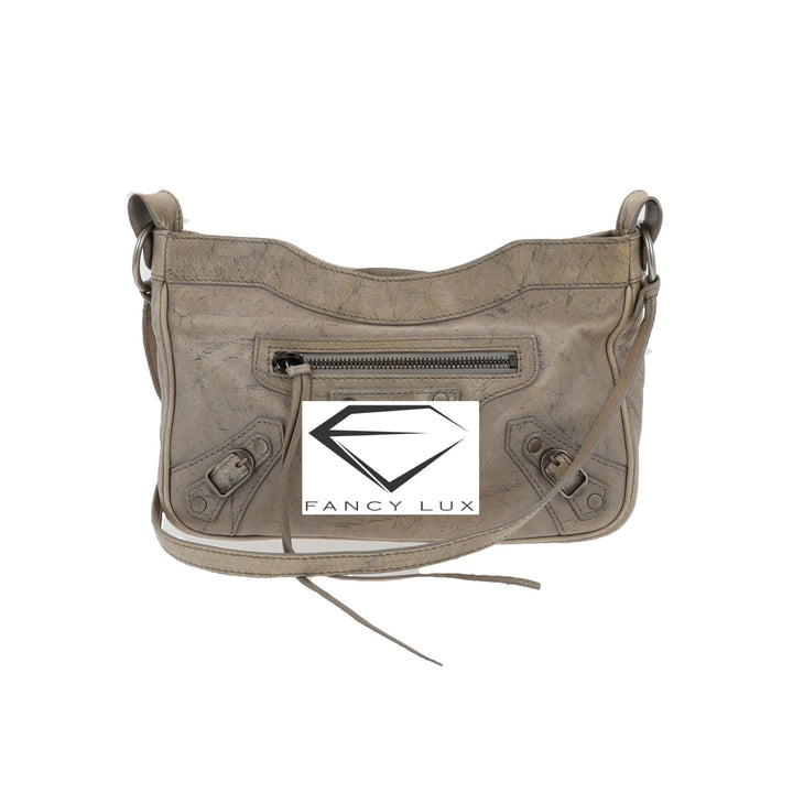 balenciaga Hip Crossbody Bag in Grey Leather