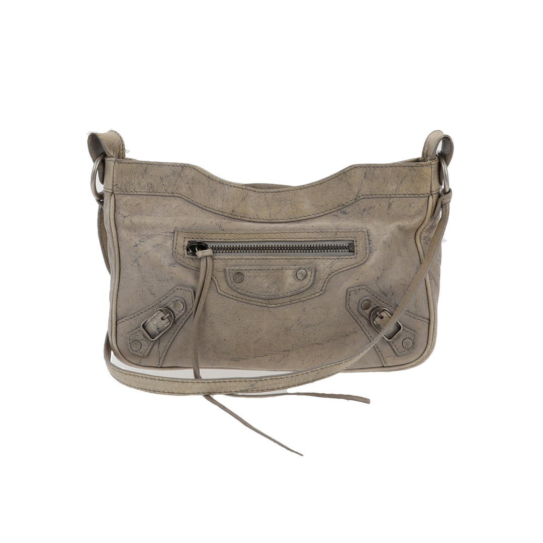 balenciaga Hip Crossbody Bag in Grey Leather