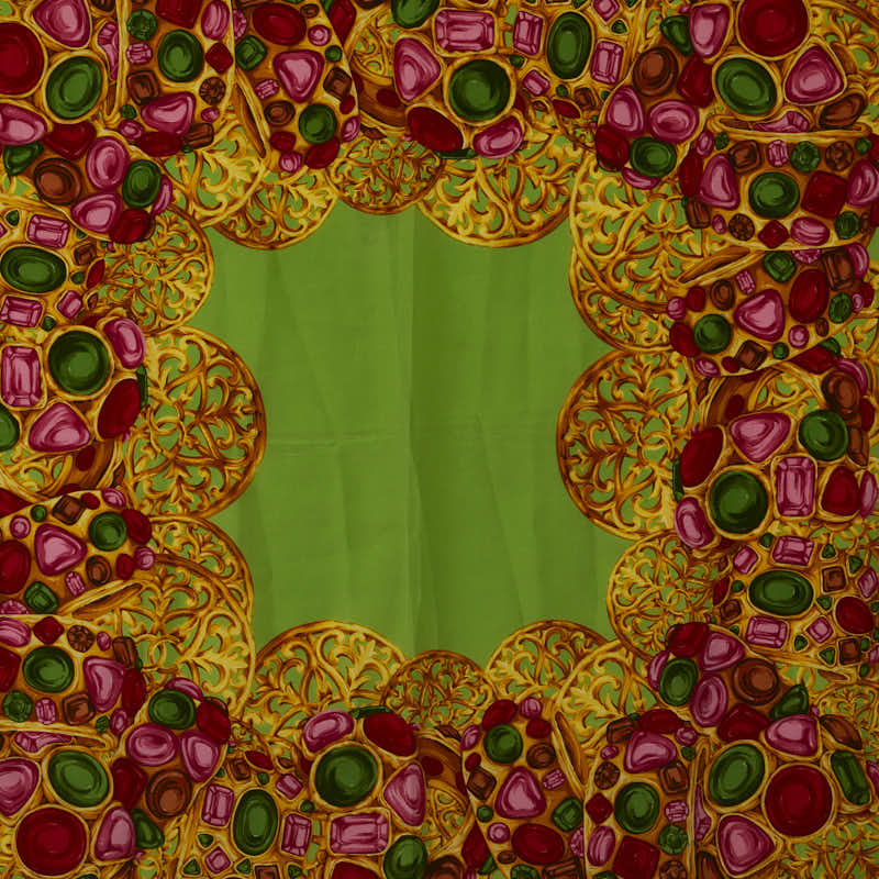 Top Quality Chanel Scarf Silk Green Multicolor