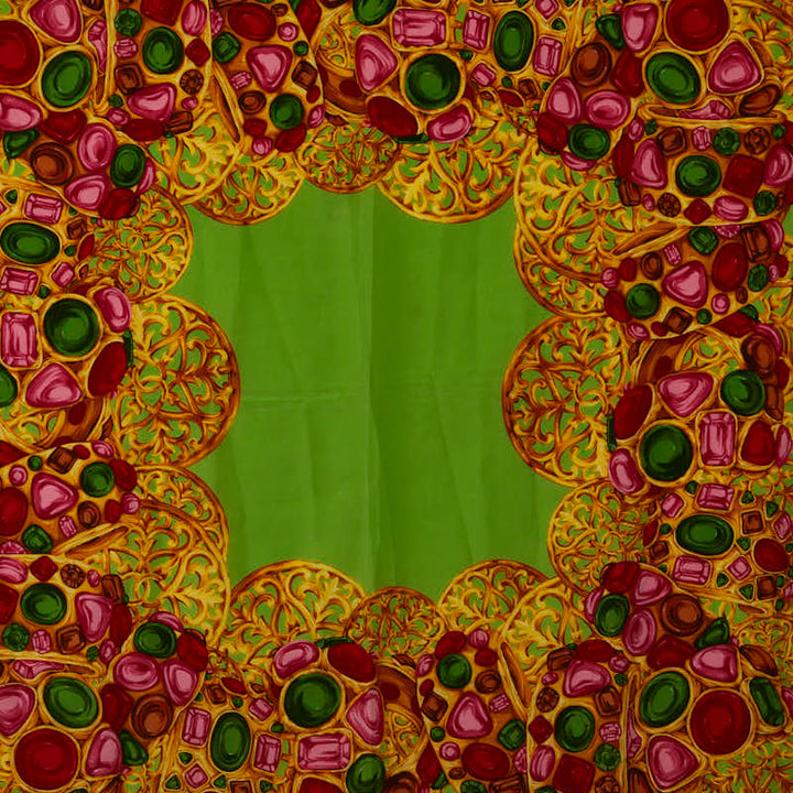 Top Quality Chanel Scarf Silk Green Multicolor