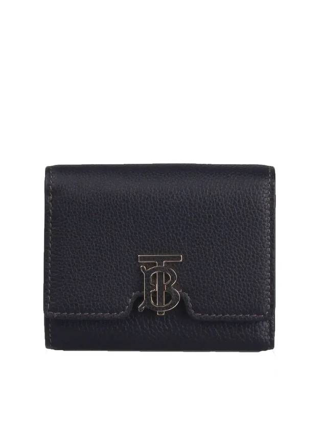 Burberry Monogram Motif Grainy Leather Folding Wallet Black