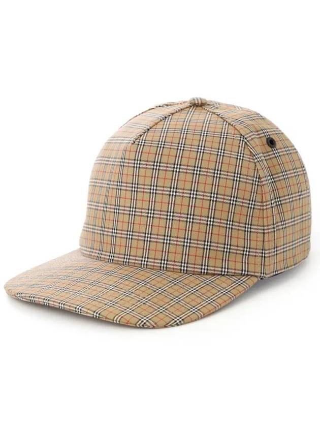 Burberry Cotton Micro Check Ball Cap Beige