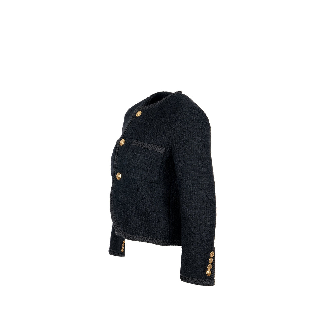 Top Quality Celine Size 34 Chasseur Jacket Tweed Black