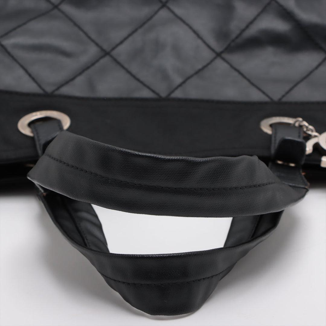 Top Quality Chanel PARIBIARITZ MM  Linen Tote Bag Black Silver G  13th