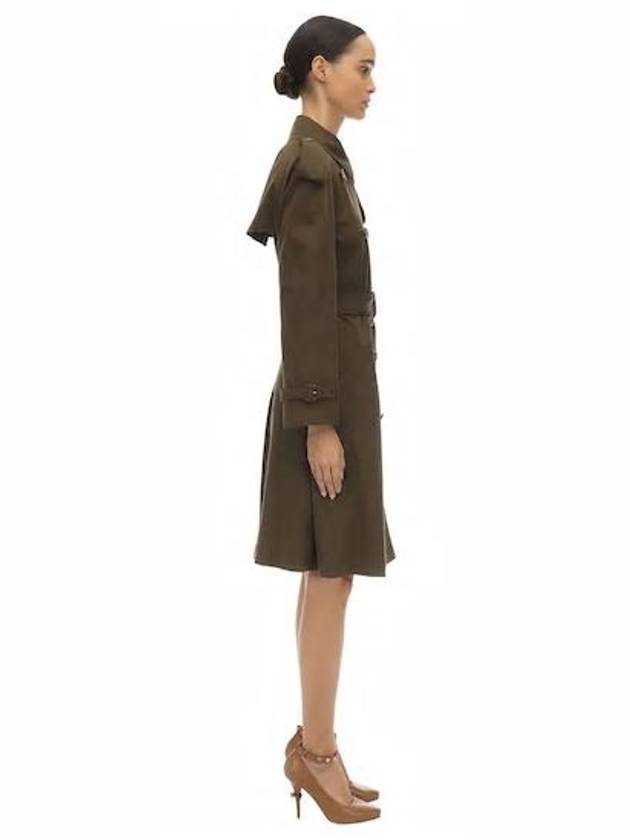 Burberry WoMen's Westminster Heritage Double Trench Coat Military Green