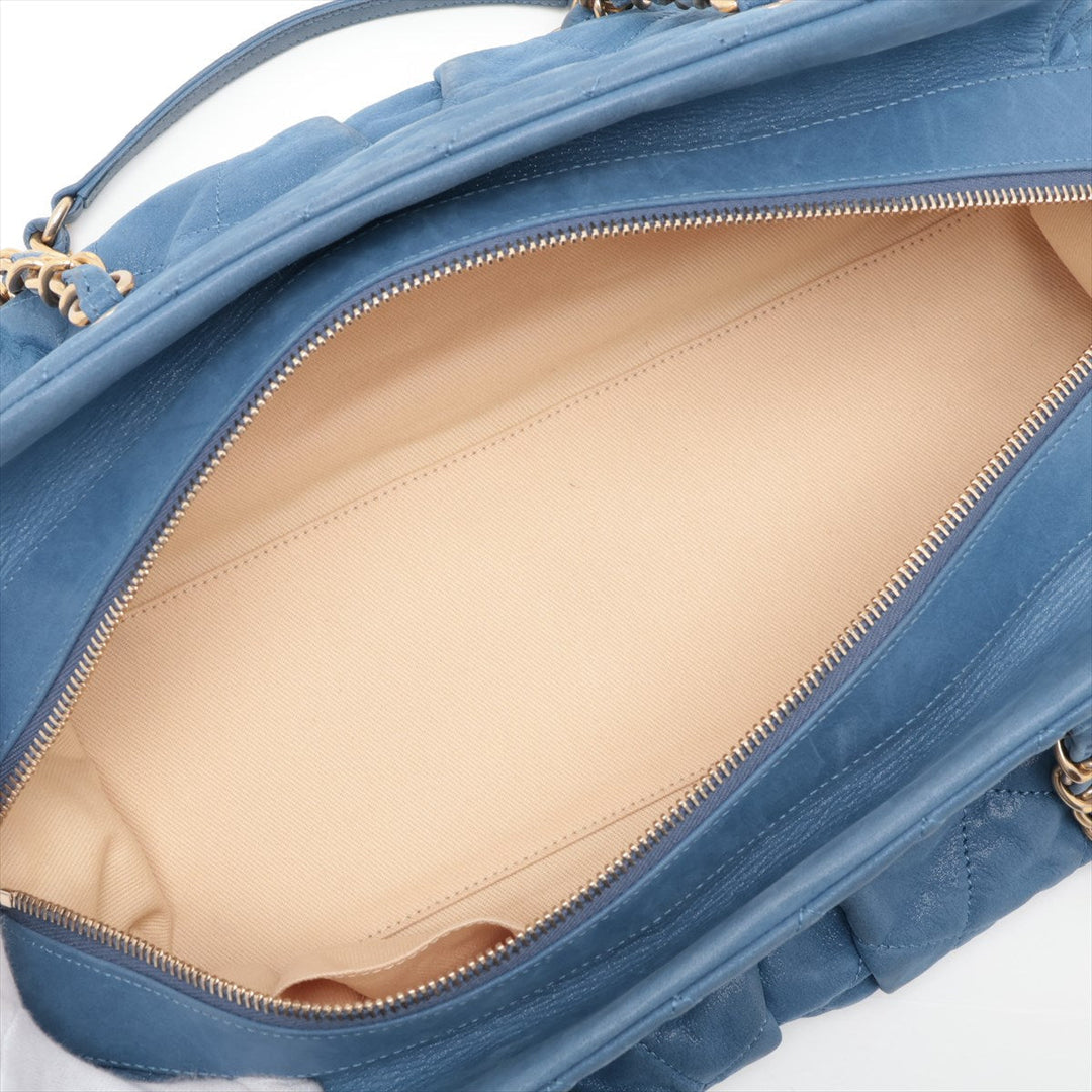 Top Quality Chanel Matrasse  Leather Chain Handbag  Blue Gold  15th