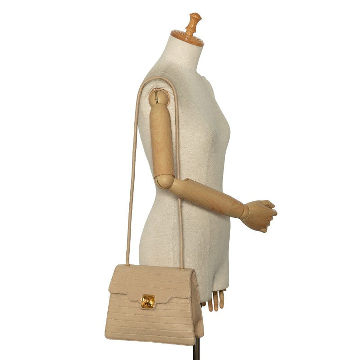 Top Quality Chanel Vintage Flap Shoulder Bag Lambskin Beige Ladies